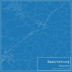 Blueprint US city map of Emmitsburg, Maryland.