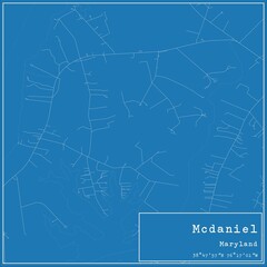 Blueprint US city map of Mcdaniel, Maryland.