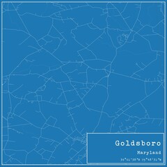Blueprint US city map of Goldsboro, Maryland.