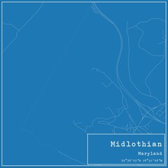 Obraz na płótnie Canvas Blueprint US city map of Midlothian, Maryland.