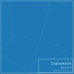 Blueprint US city map of Ingleside, Maryland.