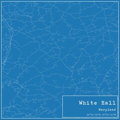 Blueprint US city map of White Hall, Maryland.