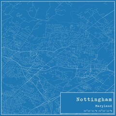 Blueprint US city map of Nottingham, Maryland.