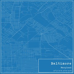 Fototapeta premium Blueprint US city map of Baltimore, Maryland.