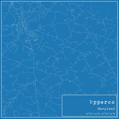Blueprint US city map of Upperco, Maryland.