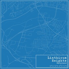Blueprint US city map of Linthicum Heights, Maryland.