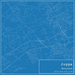 Blueprint US city map of Joppa, Maryland.