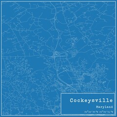 Blueprint US city map of Cockeysville, Maryland.