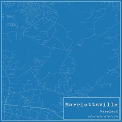 Blueprint US city map of Marriottsville, Maryland.