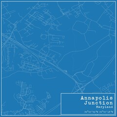 Blueprint US city map of Annapolis Junction, Maryland.