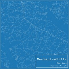 Blueprint US city map of Mechanicsville, Maryland.