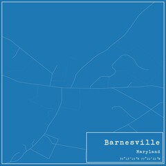 Blueprint US city map of Barnesville, Maryland.