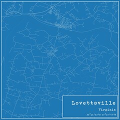 Blueprint US city map of Lovettsville, Virginia.