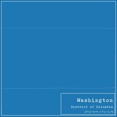 Obraz premium Blueprint US city map of Washington, District of Columbia.