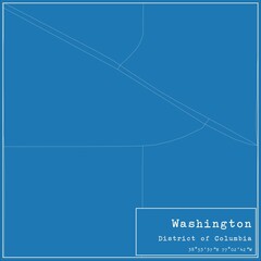 Blueprint US city map of Washington, District of Columbia.