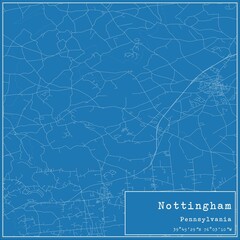 Blueprint US city map of Nottingham, Pennsylvania.