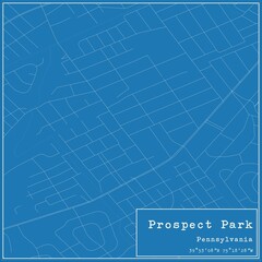 Blueprint US city map of Prospect Park, Pennsylvania.