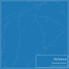 Obraz na płótnie Canvas Blueprint US city map of Gibson, Pennsylvania.