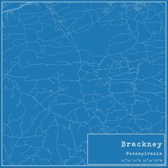 Blueprint US city map of Brackney, Pennsylvania.