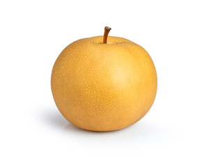 Snow pear or nashi pear (Golden pear} isolated on white background with clipping path.
