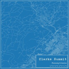 Blueprint US city map of Clarks Summit, Pennsylvania.