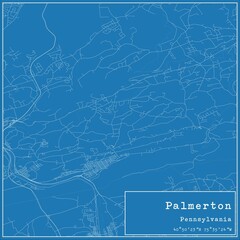 Blueprint US city map of Palmerton, Pennsylvania.
