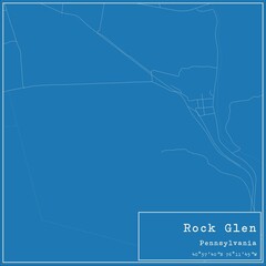 Blueprint US city map of Rock Glen, Pennsylvania.