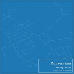 Blueprint US city map of Conyngham, Pennsylvania.