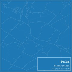 Blueprint US city map of Palm, Pennsylvania.
