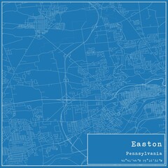 Obraz premium Blueprint US city map of Easton, Pennsylvania.