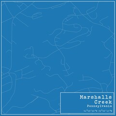 Blueprint US city map of Marshalls Creek, Pennsylvania.