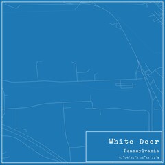 Blueprint US city map of White Deer, Pennsylvania.