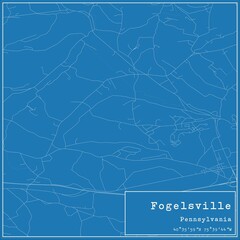 Blueprint US city map of Fogelsville, Pennsylvania.