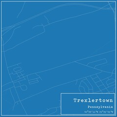 Blueprint US city map of Trexlertown, Pennsylvania.