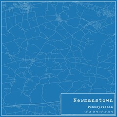 Fototapeta premium Blueprint US city map of Newmanstown, Pennsylvania.
