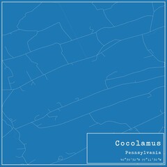 Blueprint US city map of Cocolamus, Pennsylvania.