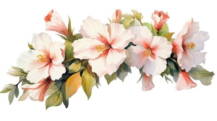 Naklejka na ściany i meble Watercolor Collection of Flowers from Cyprus on a Clean White Background. Generative AI