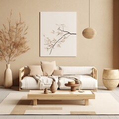 An detailed interior design idea for a modern new living room including texture and color samples high end wallpaper magazine