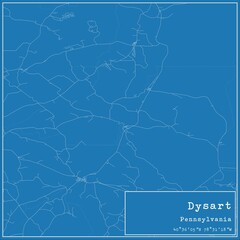Blueprint US city map of Dysart, Pennsylvania.