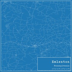 Blueprint US city map of Emlenton, Pennsylvania.