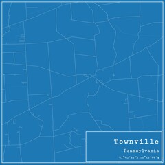 Blueprint US city map of Townville, Pennsylvania.