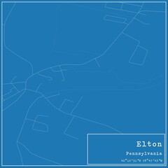 Blueprint US city map of Elton, Pennsylvania.