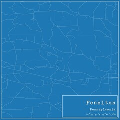 Blueprint US city map of Fenelton, Pennsylvania.