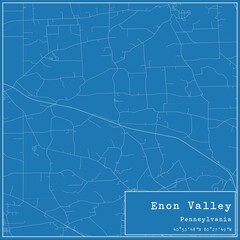 Blueprint US city map of Enon Valley, Pennsylvania.