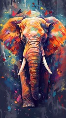 Obraz na płótnie Canvas Comic Style Elephant in Side View. Generative AI