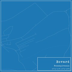 Blueprint US city map of Bovard, Pennsylvania.