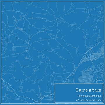 Blueprint US city map of Tarentum, Pennsylvania.