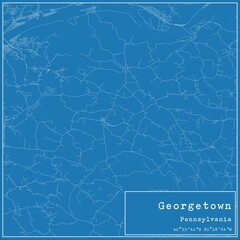 Blueprint US city map of Georgetown, Pennsylvania.