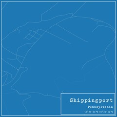 Blueprint US city map of Shippingport, Pennsylvania.