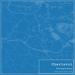 Blueprint City Map Charleroi Pennsylvania